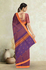 Purple Handloom Chettinad Cotton Saree 10075867