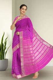 Barney Purple Korvai Kanjivaram Silk Saree 10075627