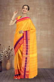 Yellow Handloom Kanchi Cotton Saree 10071750