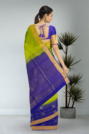 Yellowish Green Handloom Kanjivaram Soft Silk Saree 10075697