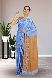Blue Bengal Handwoven Cotton Saree 10075318