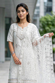 Grey Sequin Embroidery Viscose Silk Salwar Suit 10076192