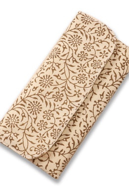 White Handblock Printed Mobile Wallet 10074721