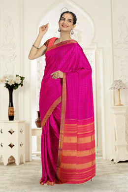 Magenta Pure Zari Kanjivaram Silk Saree 10063371