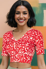 Red Batik Rayon Blouse 10075024