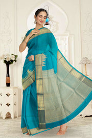 Homebox Blue Monotone Kanjivaram Silk Saree 10075648
