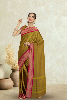 Green Handloom Chettinad Cotton Saree Without Blouse 10075173