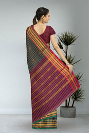 Green Handloom Chettinad Cotton Saree 10075922