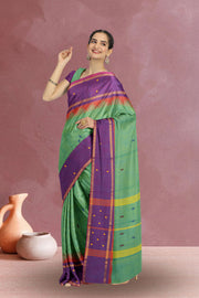 Green Handloom Chettinad Cotton Saree 10075107