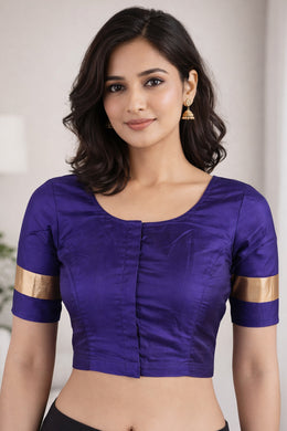 Deep Violet Kanjivaram Soft Silk Blouse 10076981
