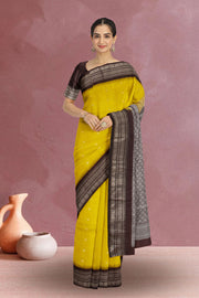 Yellow Gadwal Kuttu Silk Saree 10075428