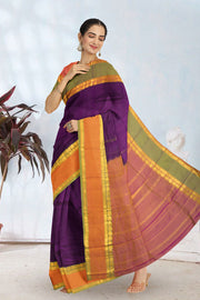 Deep Purple Kanjivaram Silk Saree 10075606
