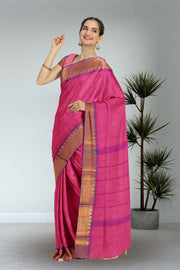 Pink Handloom Chettinad Cotton Saree 10072603