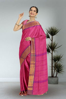 Pink Handloom Chettinad Cotton Saree 10072603