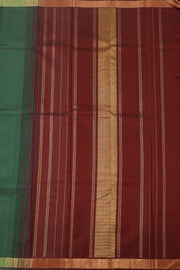 Green Kanjivaram Silk Saree with Zari Border 10077921