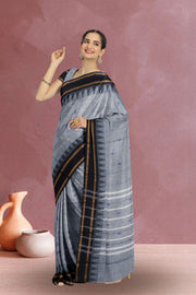 Grey Handloom Chettinad Cotton Saree Without Blouse 10075191