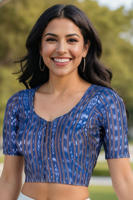 Blue Odisha Ikat Cotton Blouse 10075027