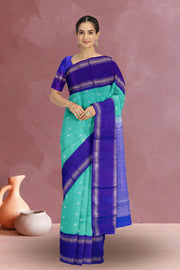 Green Gadwal Silk Saree 10075419