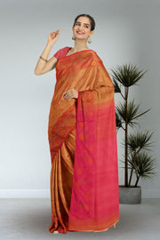 Brown Bengal Handwoven Jamdani Style Cotton Saree 10075349