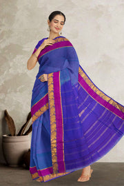  Dell Blue Kanjivaram Silk Saree 10075604