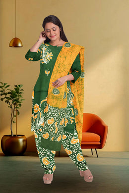 Green Batik Printed Co-ord Set 10066221