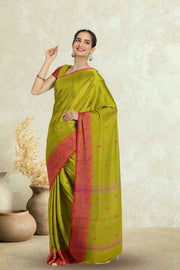 Green Handloom Chettinad Cotton Saree 10075083
