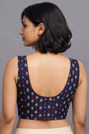 Maroon Jahota Printed Cotton Blouse 10073339