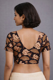 Black Jahota Printed Cotton Blouse 10072239