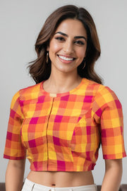 Multicolour Chettinad Cotton Blouse 10074431