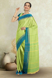 Green Art Silk Kanjivaram Saree With Checks Design 10076313