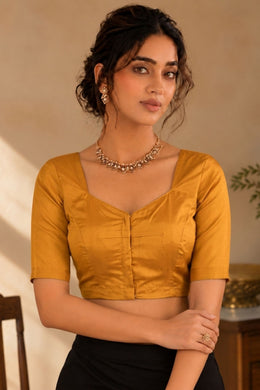 Amber Honey Yellow Kanjivaram Silk Blouse 10076646