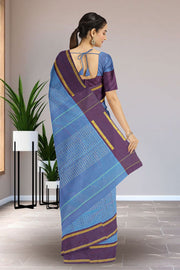 Blue Art Silk Kanjivaram Saree With Checks Design 10076325