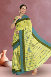 Green Bengal Handwoven Cotton Saree 10075342