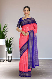 Pink Gadwal Kuttu Silk Saree 10075438