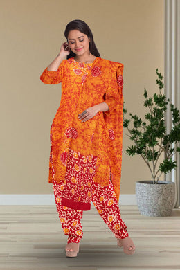 Orange Batik Printed Co-ord Set 10066216