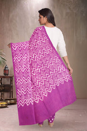 Violet Bandhani Mirror Work 3 Piece Salwar Suit Material  10075473