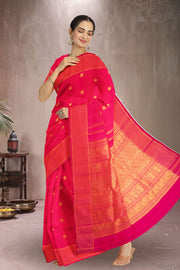  Crayola Red Monotone Kanjivaram Silk Saree 10075621