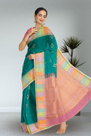 Blue Handloom Kanjivaram Soft Silk Saree 10075674