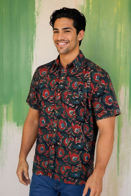 Multi Colour Half Sleeve Jahota Printed Cotton Mens Shirt 10074411