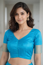 Blue Kanjivaram Soft Silk Blouse 10076978