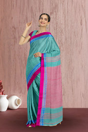 Green Shantipur Tant Bengal Cotton Saree 10074971