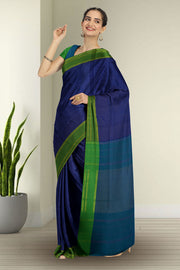 Blue Art Silk Kanjivaram Saree With Checks Design 10076337