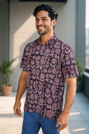 Multi Colour Half Sleeve Jahota Printed Cotton Mens Shirt 10074322