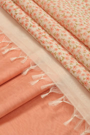 Peach Chanderi Silk Cotton 2 Piece Salwar Suit Material 10077391