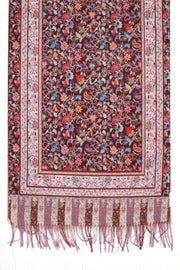 Maroon Kani Printed Unisex Wool Stole 10077886