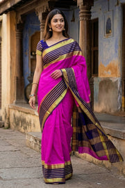 Purple Semi Mysore Crepe Silk Saree 10077822