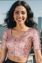 Cream Banarasi Silk Blouse 10075013