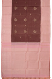 Brown Korvai Kanjivaram Silk Saree with Zari Border 10077916