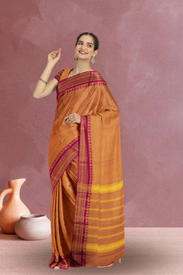 Orange Handloom Chettinad Cotton Saree 10075100