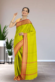 Green Handloom Chettinad Cotton Saree Without Blouse 10075172